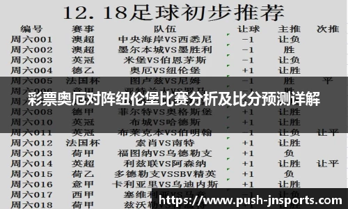 彩票奥厄对阵纽伦堡比赛分析及比分预测详解